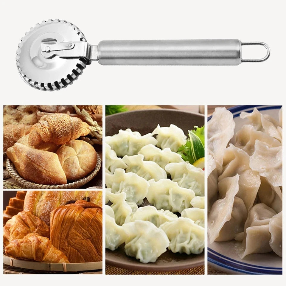 Stainless Steel Pasta & Pastry Cutter Wheel Roller Ravioli Dough Flower Edge