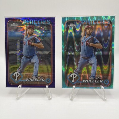 2024 Topps Chrome Refractor 2 Card Lot Zack Wheeler Phillies #25 /199 /275