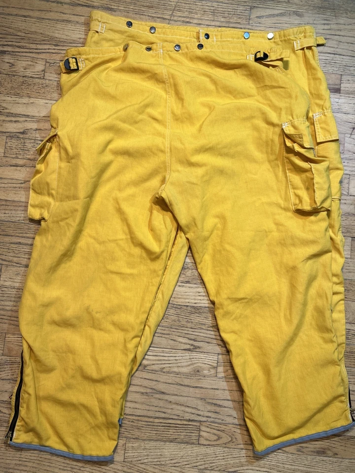 Vintage Nomex Wildland Firefighting Pants Yellow Fire Wear Sz 52 X 30 - Image 4 of 4