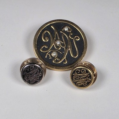 Vintage Weight Watchers WW 10 Diamond Achievement Pin & Lapel Pin Set