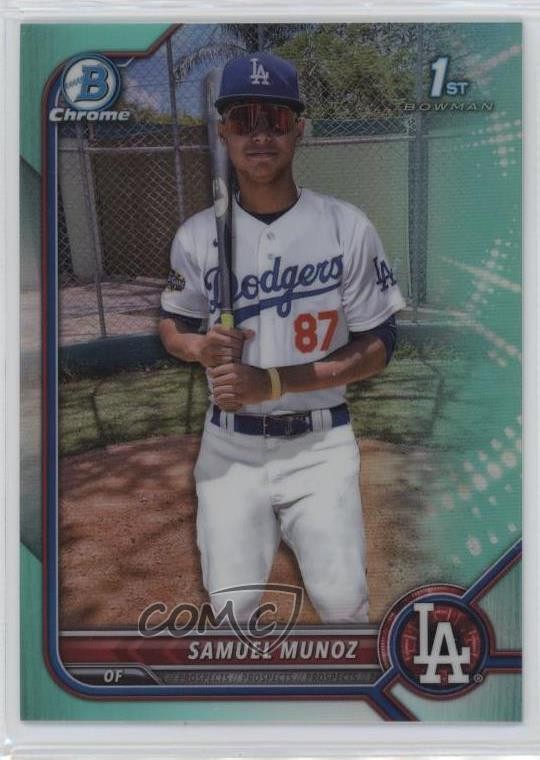 2022 Bowman Chrome Prospects Aqua Refractor 82/125 Samuel Munoz #BCP-161 1ek2