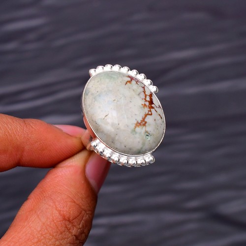 landscape jasper Gemstone 925 sterling silver Handmade Ring Size- 9"
