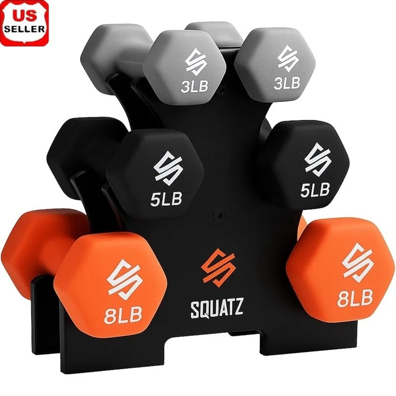 32LBS Neoprene Dumbbell Set Anti-Slip Weights Strength Training Workout New