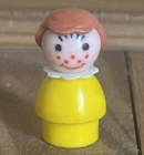 Vintage Fisher Price Little People Yellow Girl Brown Hair & Freckles