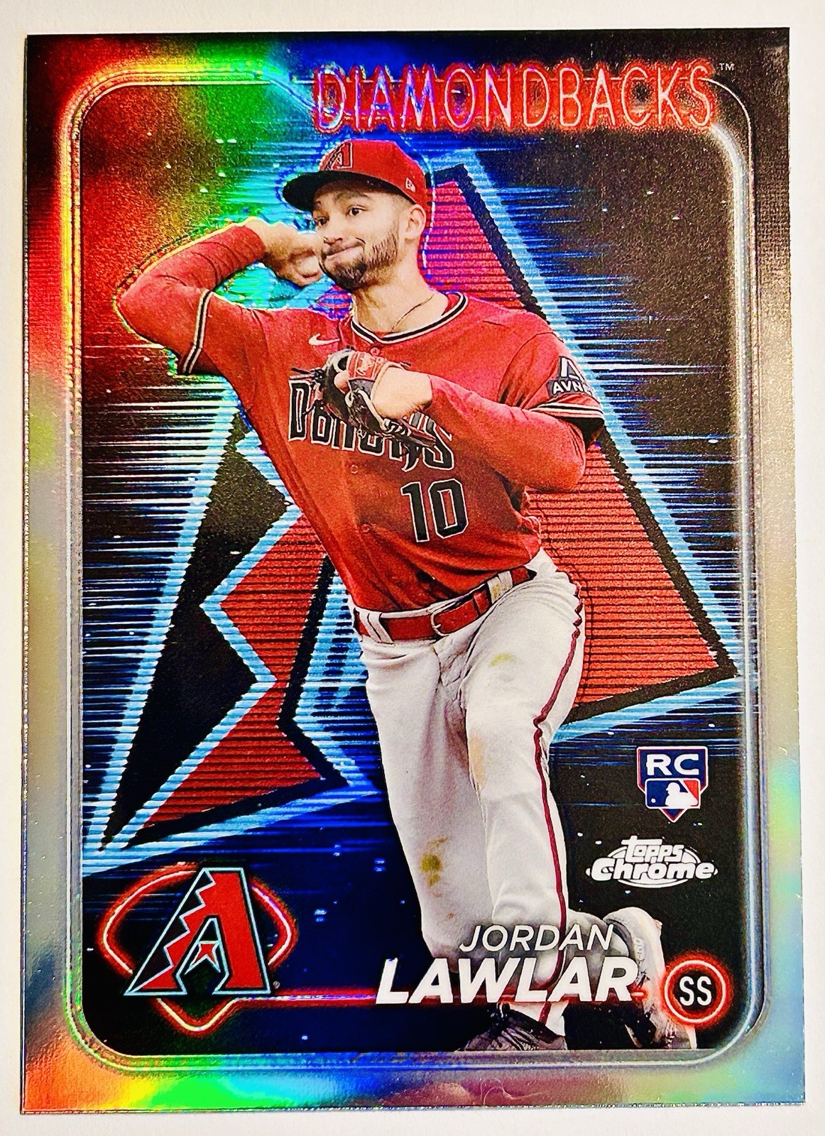 Jordan Lawlar 2024 Topps Chrome RC #229 Rookie Card Lightboard Refractor SP