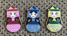 Disney Nesting Dolls Sleeping Beauty Fairies Flora Fauna Merryweather 3 Pins Set