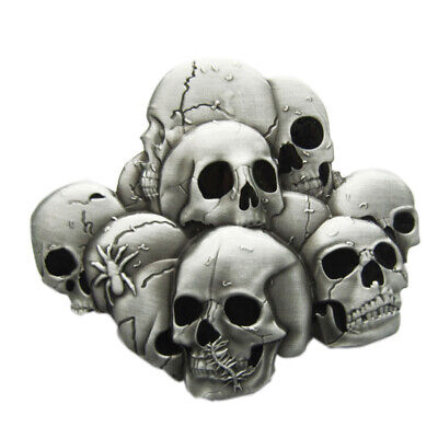 Pile Of Skulls Metal Belt Buckle Skull Skeleton Grim Reaper