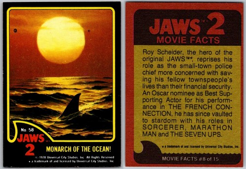 1978 Topps JAWS 2 Movie Trading Cards - Set Break - Pick Your Cards NM/MT - 第 59/71 張圖片