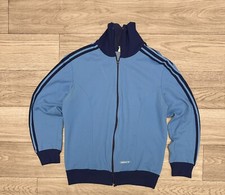 Adidas Vintage Mens Track Jacket 70s 3 Striped Sz 7 Made In West Germany Navy