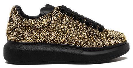 Size 7 - Alexander McQueen Oversized Sneaker Black Crystal
