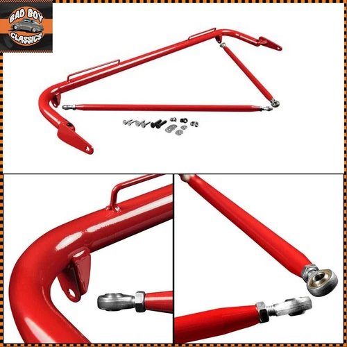 Racing Safety Seat Belt Chassis Roll Harness Bar Rod Red 3 4 5 Point 48-51"