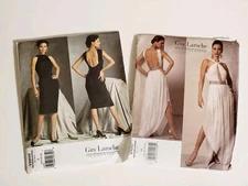 Lot 2 Vogue Paris Original Guy Laroche 2899-Cocktail Dress & 1047-Evening Dress 