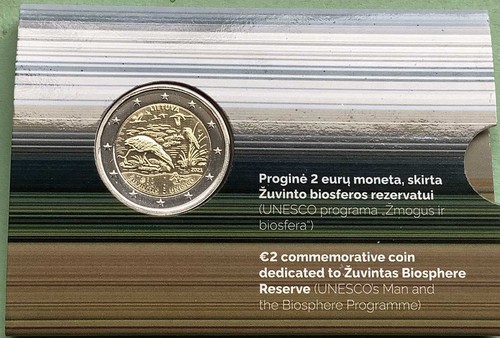 Litauen 2 Euro 2021 Zuvintas - Biosphärenreservat CoinCard Gedenkmünze - Bild 1 von 2