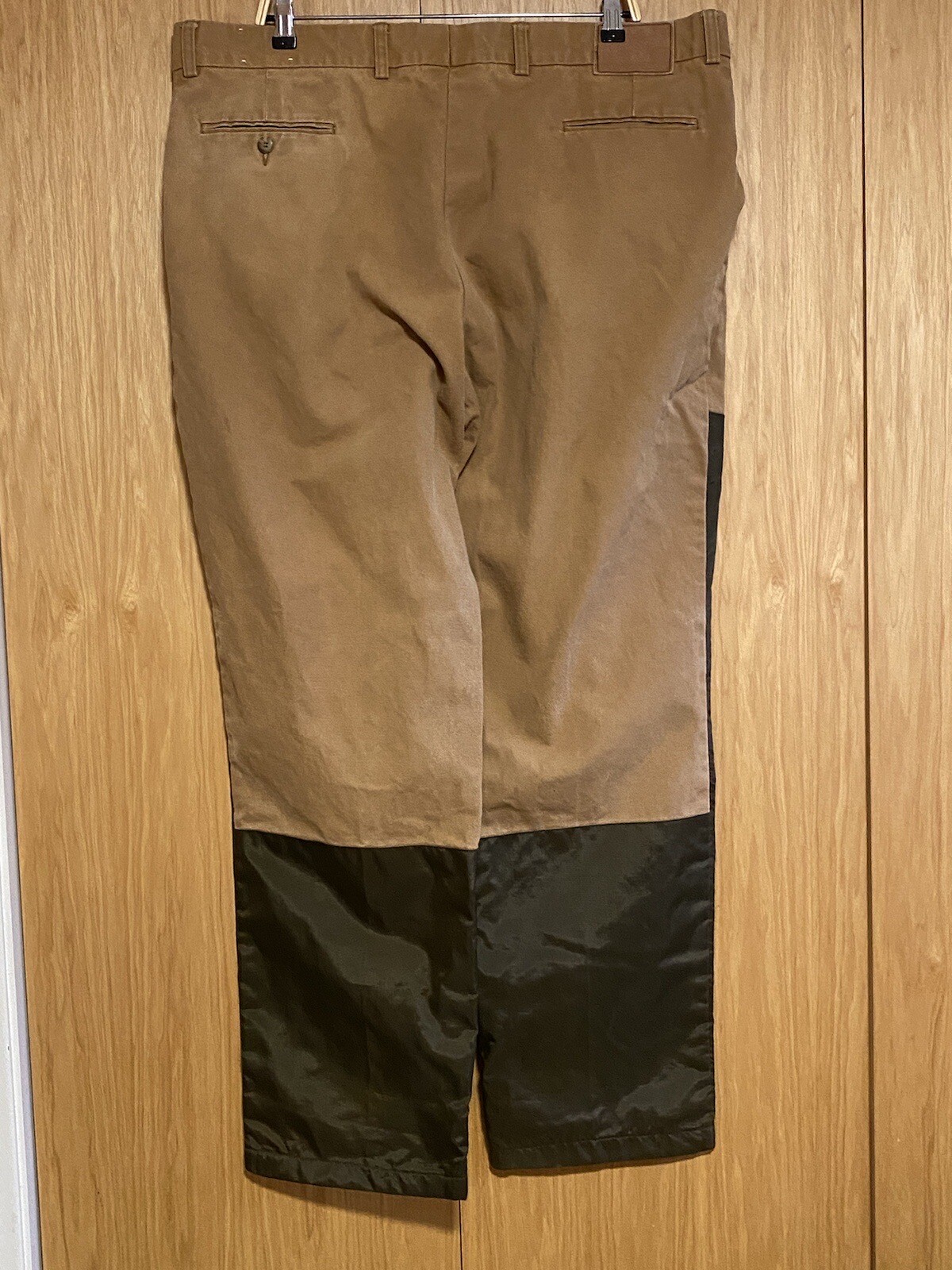 Cabelas Men's Tan w/Brown Cotton Hunting Pants w/Nylon Pant Legs Size