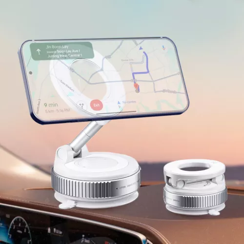 Supporto supporto telefono auto ventosa magnetica regolabile 360° per MagSafe - Foto 11 di 16