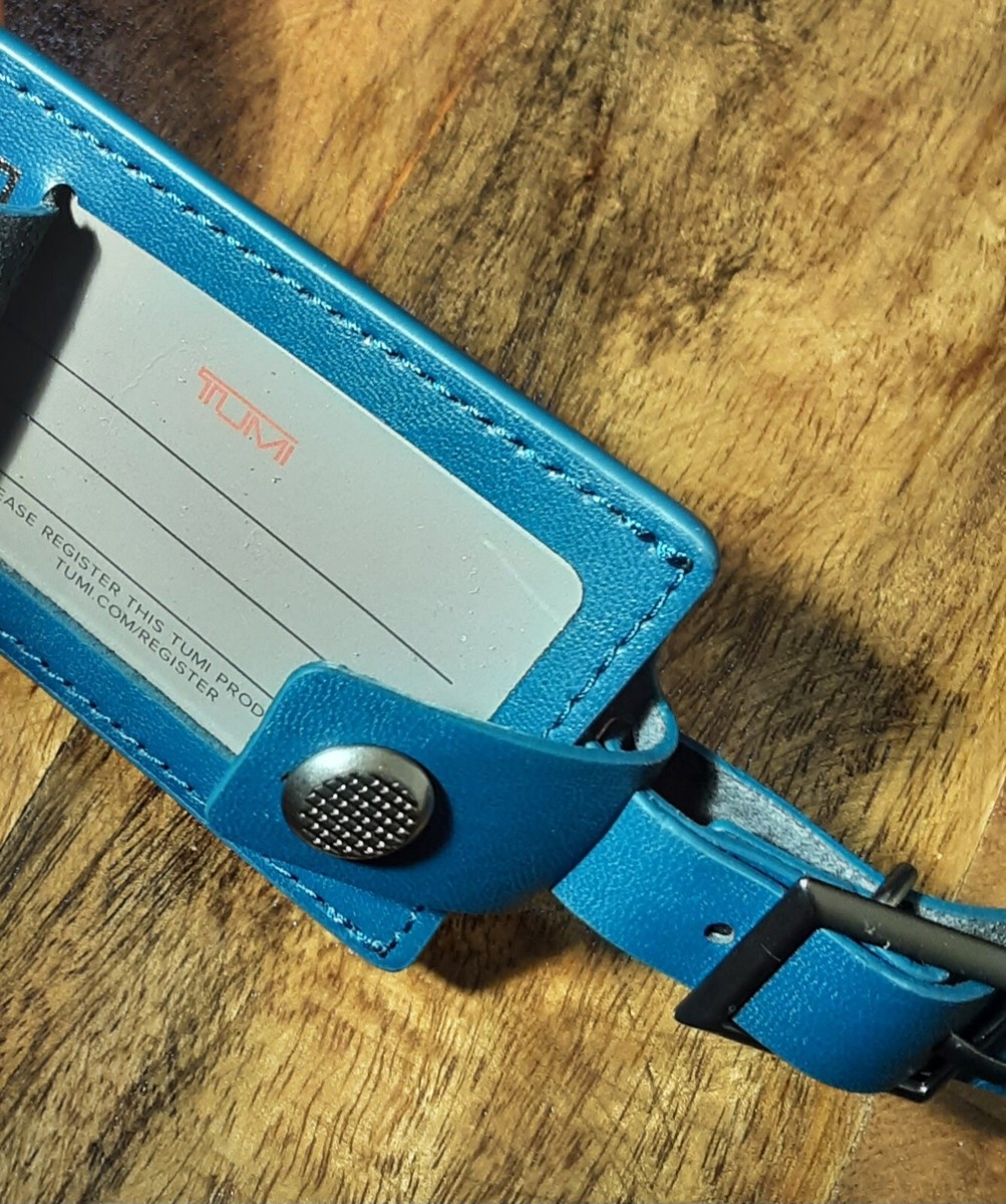 NEW Tumi Set Luggage Tag and Monogram Patch in Turquoise w/Silver