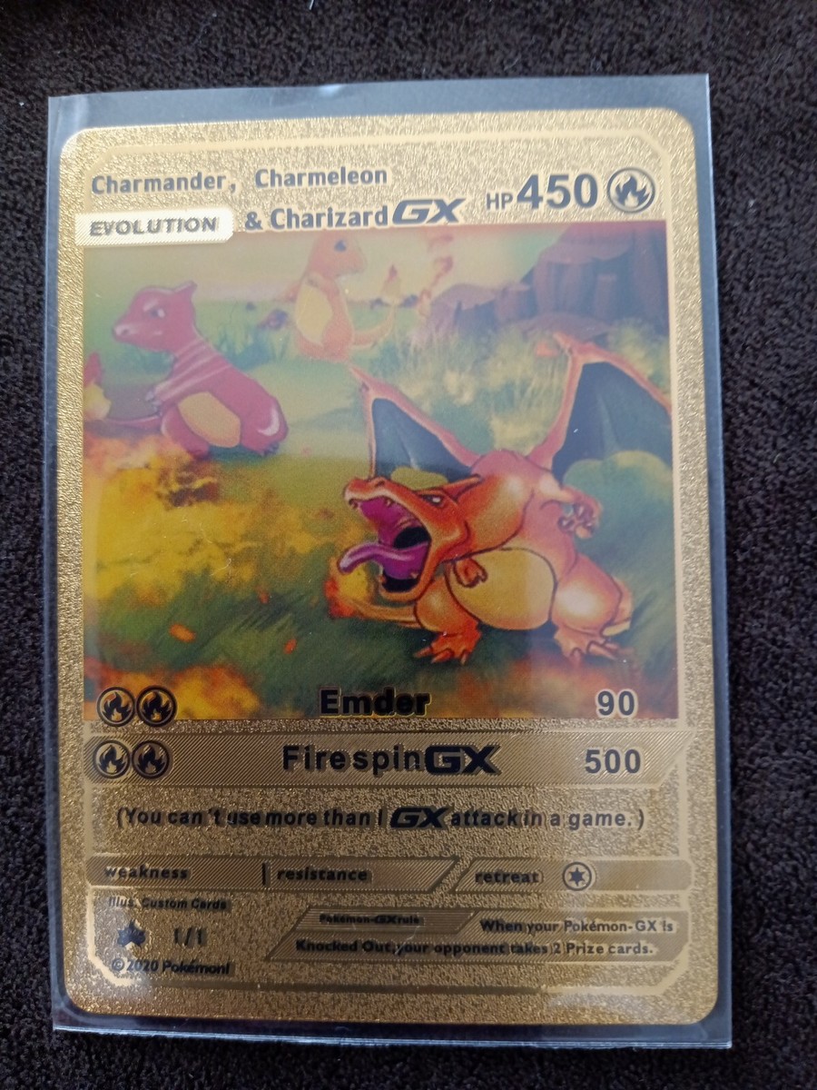 Charmander Charmeleon & Charizard GX Evolution Gold Foil FanArt