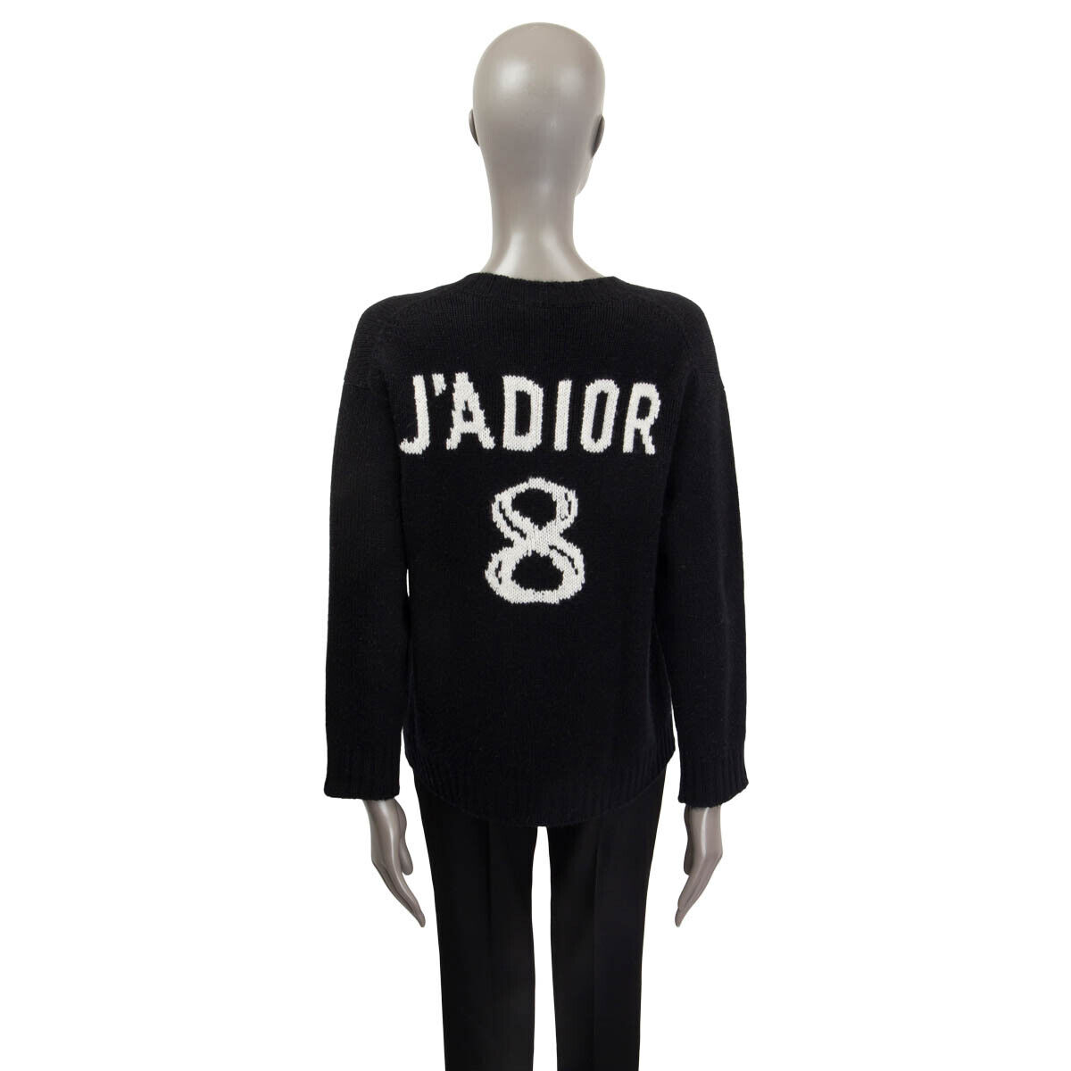 64263 auth CHRISTIAN DIOR black cashmere J'ADIOR V-Neck 64263 auth CHRISTIAN DIOR black cashmere J'ADIOR V-Neck