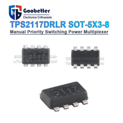TPS2117DRLR SOT-5X3-8 Power Multiplexer with Manual Priority Switching
