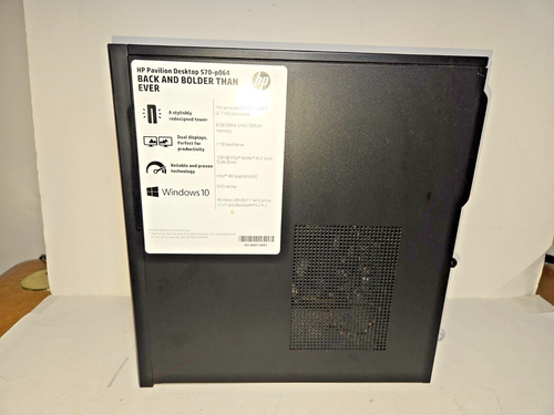 HP Pavilion 570-p064 i3-7100 3.9GHz 8GB RAM 128GB SSD/1TB HD Win 11 Home DVD - Picture 3 of 8