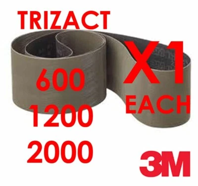 1 X SET TRIZACT P600 P1200 P2000 SANDING BELTS FOR ROBERT SORBY PRO EDGE