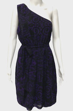 Express women's One Shoulder Dress formal party black purple size M