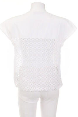 ZARA Blouse Wrap Effect Elastic Band S off-white