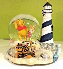 Large Disney Musical Winnie the Pooh Snow Globe Lighthouse  Lights up