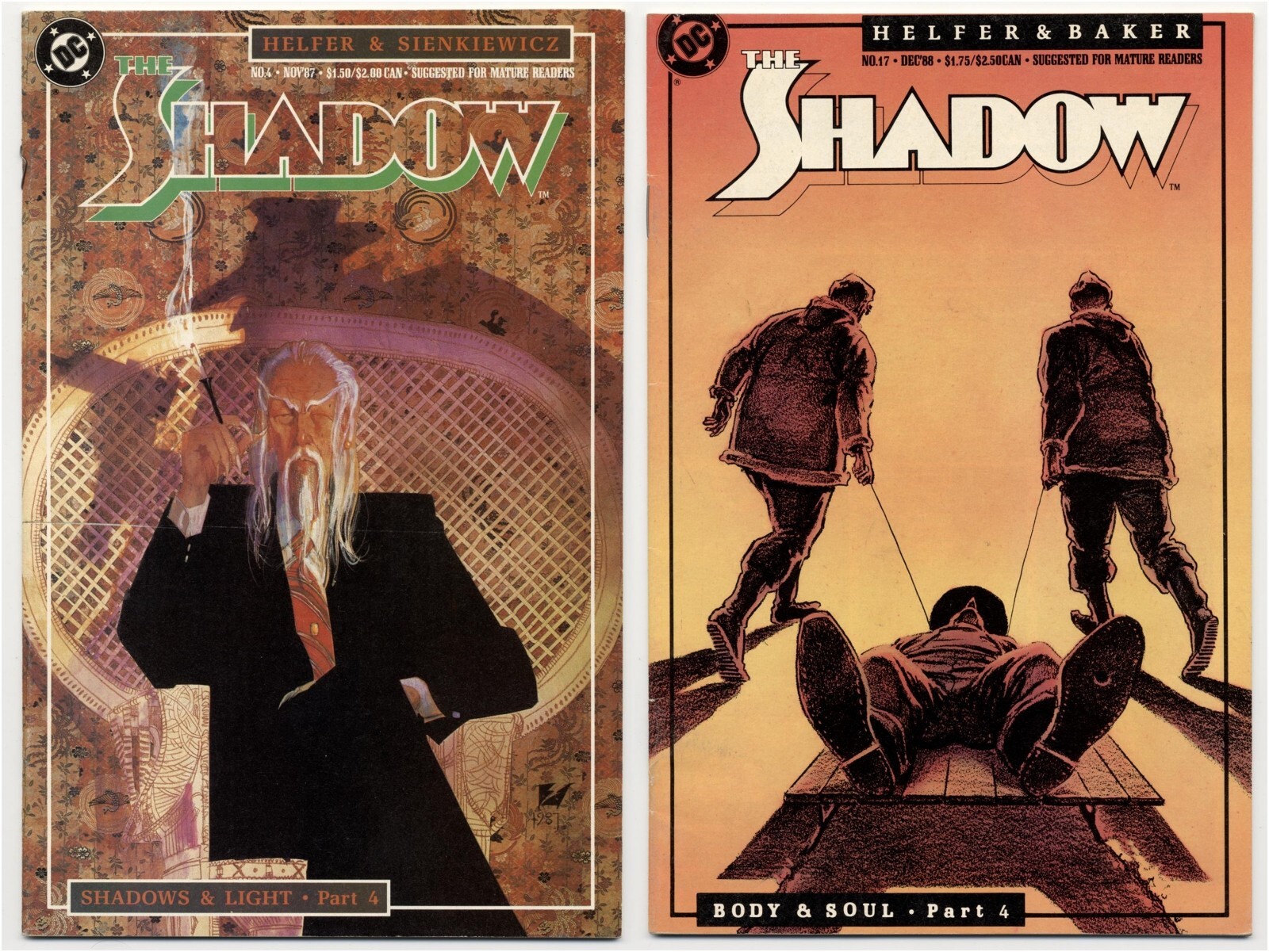 Lot of 2 - The Shadow #4 & #17 - DC Comics - 1987, 1988 - FAIR to Good - Mature