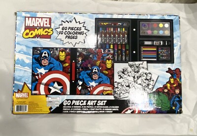 Marvel Comics Avengers 60 Piece Art Set Markers Pencils Paints 2000 NRFB