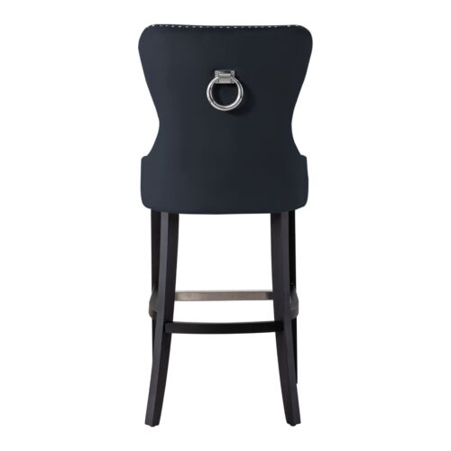 29" Tufted Velvet Bar Stool, Black - Picture 6 of 66