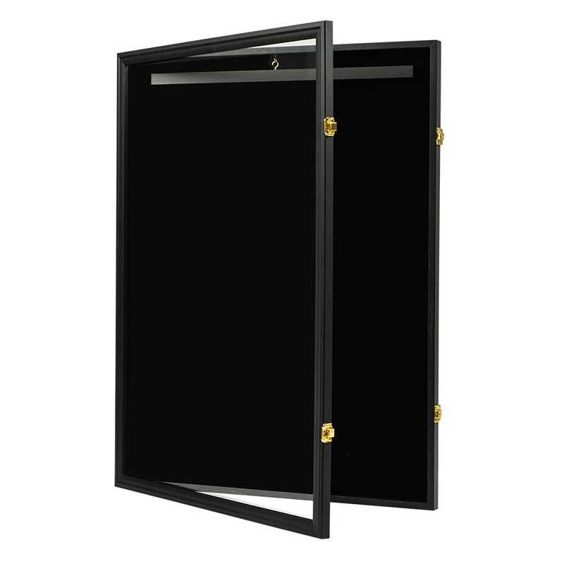 Wall Display Football Basketball Jersey Frame Storage Box/Case Lockable Rack 32"