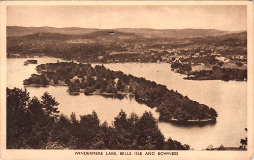 Windermere Lake, Belle Isle & Bowness G.P. Abraham Postcard - 第 1/2 張圖片