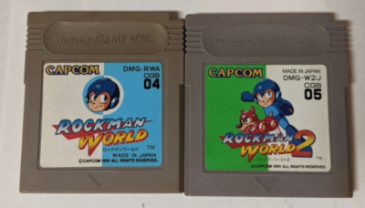 Nintendo Game Boy Japanese Lot of 2 - Rockman World 1 & 2 Discolored - CMcx17
