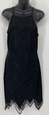 Missguided Sheath Bodycon Dress Size 12 Lace Cocktail Little Black Dress B63