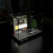 1:64 AE86 Initial D Fujiwara Tofu Shop Scene LED Display Case Dust-proof