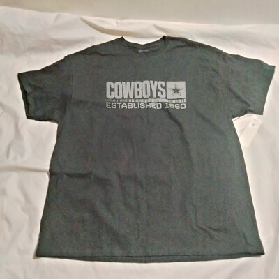 NFL Team Apparel Black Dallas Cowboys Established 1960 Cotton T-Shirt 2XL NWT