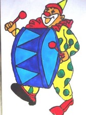 Gabis Window Color Bilder Deko Fasching Karneval Helau Alaaf lustige Clowns r&l