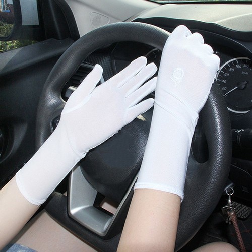 Thin Mid-long Sunscreen Gloves Anti UV Driving Gloves Etiquette Gloves - Picture 9 of 16