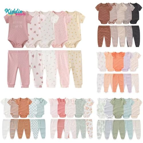 10-Piece Baby Bodysuits & Pants Set Infant Boy Girl Cotton Outfit(467)