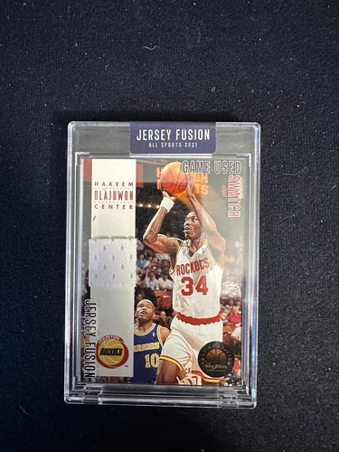 2021 Jersey Fusion Hakeem Olajuwon/Zion Williamson Game Used Patch (1990)