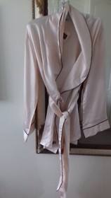 AGENT PROVOCATEUR VINTAGE PINK DESIREE SILK PYJAMA JACKET TOP SIZE SMALL BNWT