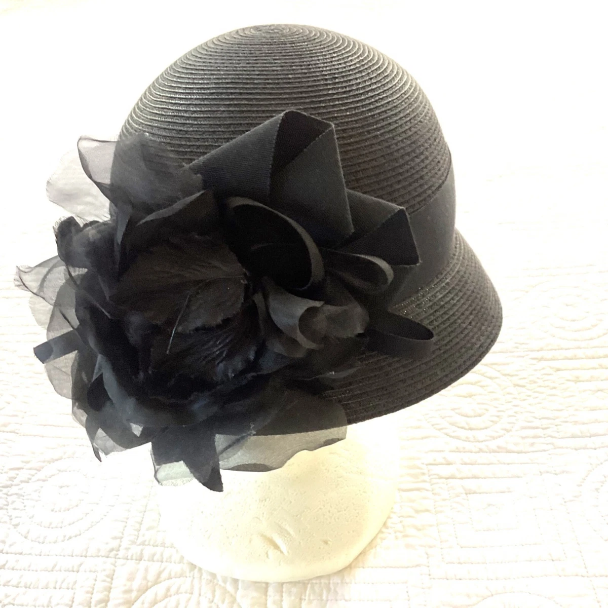 Adorable  vintage  hat by Gabriel Amar Vintage Brown Wool Wide Brim Hat, Feathered Hat, Chocolate  main image 2