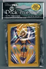 ULTRA PRO DECK PROTECTOR - ANGEL  GOLD MANGA (PK50) #82346  - SMALL  - FREE P&P