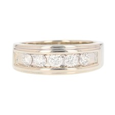 .94ctw Round Cut Diamond Channel-Set Wedding Band Ring 10k White Gold Size 12.5