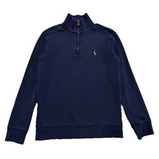 Polo Ralph Lauren 1/4 Zip Pullover Sweatshirt Pony Logo Blue Youth Size 10/12