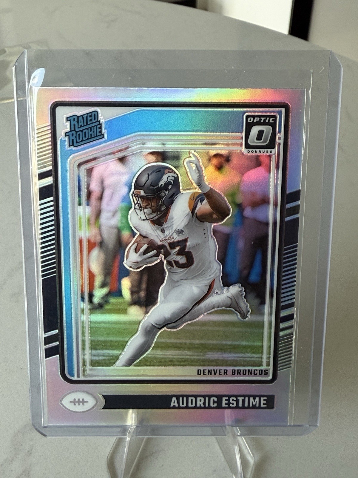 2024 Donruss Optic Audric Estime Silver Holo Denver Broncos #206 RC ⭐️
