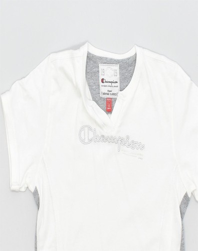 CHAMPION Girls Graphic T-Shirt Top 11-12 Years Large White Cotton ES14 - Picture 3 of 3