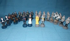 Set of 32 Civil War Chess Pieces 3-1/2" Blue Union Gray Confederate No Board