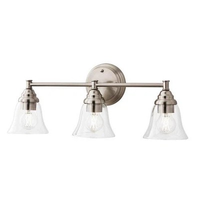 Hampton Bay Marsden 23.5 in. 3-Light Brushed Nickel Transitional Vanity